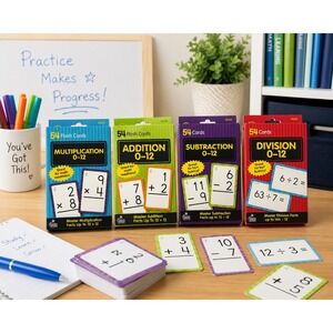 Carson Dellosa Math Flash Cards Set Addition Subtraction Multiplication Division